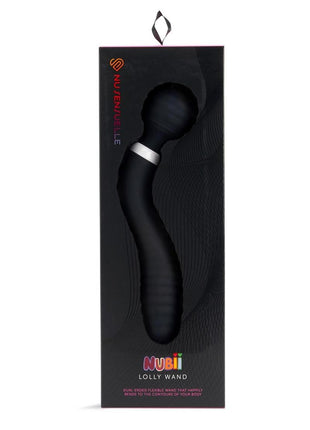 Nu Sensuelle Lolly Nubii Flexible Rechargeable Silicone Wand - Black/White