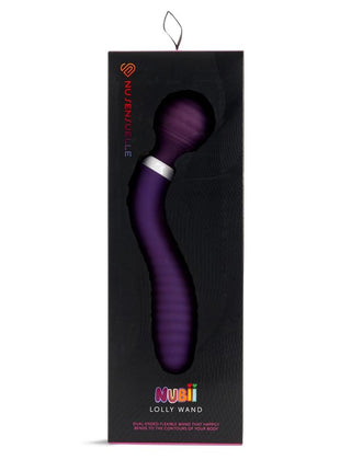 Nu Sensuelle Lolly Nubii Flexible Rechargeable Silicone Wand - Purple/White
