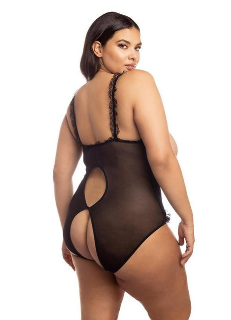 Oh LA LA Cheri Amber Teddy Plus - Black - Queen