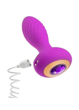 Oh My Gem Charm Rechargeable Silicone Anal Plug - Amethyst