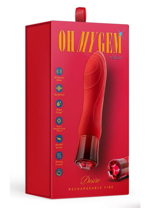 Oh My Gem Desire Rechargeable Silicone G-Spot Vibrator - Ruby - Red