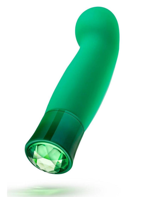 Oh My Gem Enchanting Rechargeable Silicone G-Spot Vibrator - Green/Turquoise