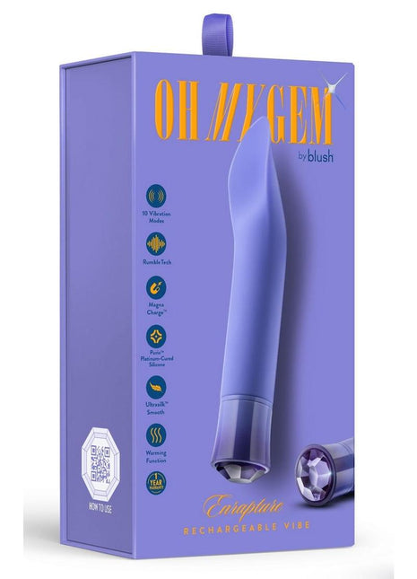 Oh My Gem Enrapture Rechargeable Silicone G-Spot Vibrator - Tanzanite - Blue
