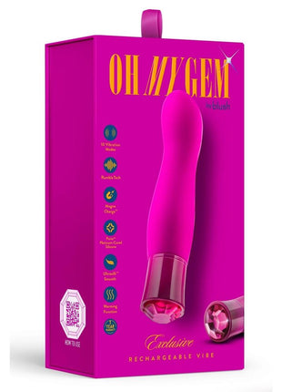 Oh My Gem Exclusive Rechargeable Silicone G-Spot Vibrator - Tourmaline - Pink