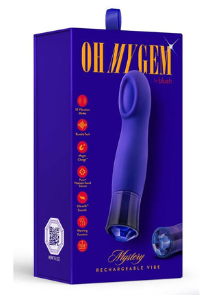 Oh My Gem Mystery Rechargeable Silicone G-Spot Vibrator - Blue/Sapphire