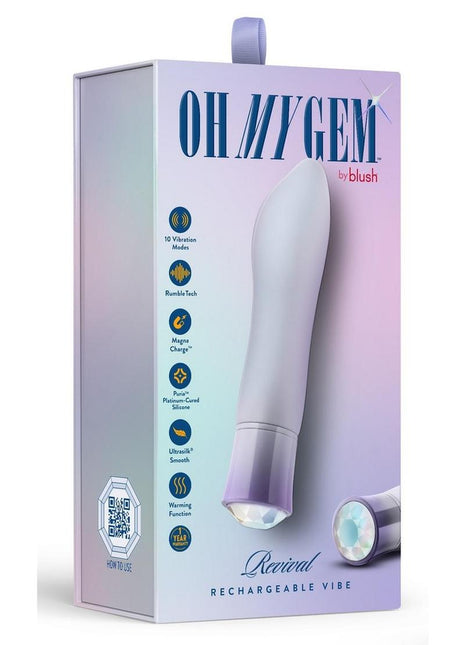 Oh My Gem Revival Rechargeable Silicone G-Spot Vibrator - Opal - Purple