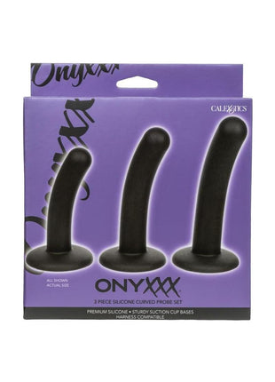 Onyxxx Silicone Curved Probe - Black - 3 Piece/Set