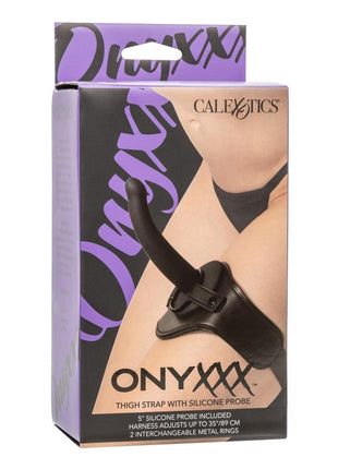 Onyxxx Thigh Strap with Silicone Probe - Black