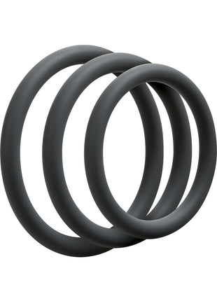 Optimale 3 C-Ring Set Silicone Cock Ring Thin - Grey/Slate - 3 Piece Kit