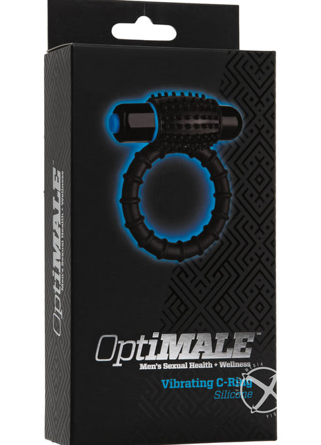 Optimale Silicone Vibrating Cock Ring with Bullet - Black