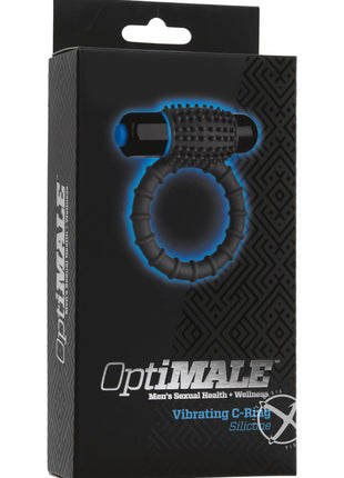 Optimale Silicone Vibrating Cock Ring with Bullet - Grey/Slate