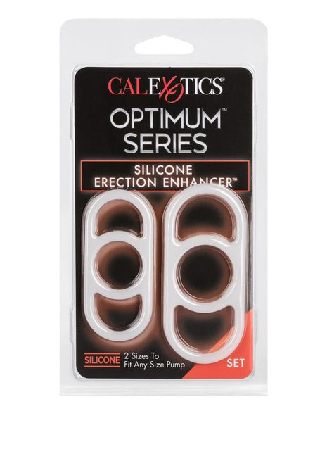 Optimum Series Silicone Erection Enhancer Cock Ring - White - Set