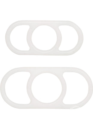 Optimum Series Silicone Erection Enhancer Cock Ring - White - Set
