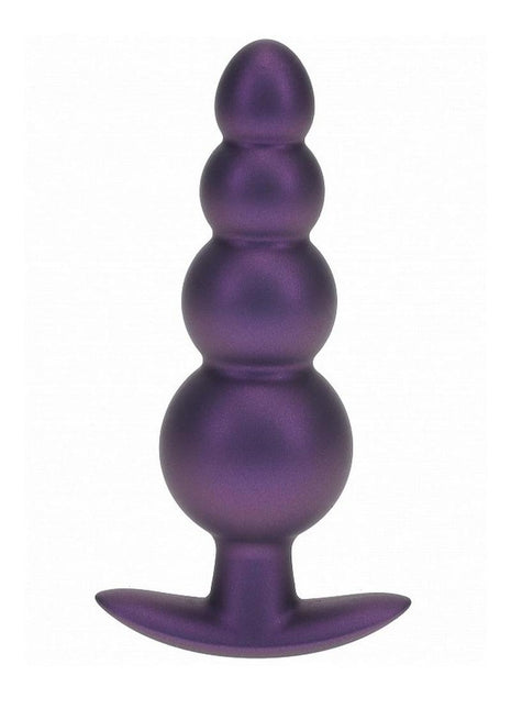 Ouch! Beaded Anal Plug Silicone - Metallic - Purple