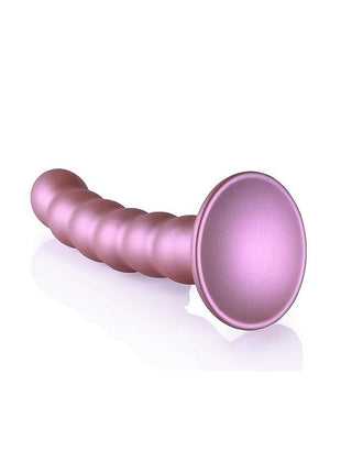 Ouch! Beaded G-Spot Silicone Dildo 5in - Metallic