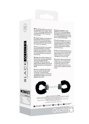 Ouch! Beginner's Furry Hand Cuffs with Quick Release Button