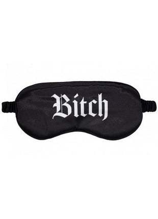 Ouch! Bitch Printed Satin Mask - Black