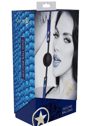 Ouch! Florence Collection Silicone Ball Gag - Blue