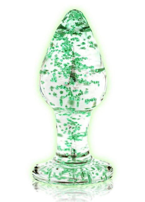 Ouch! Glass Butt Plug - Glow In The Dark/Green - Large