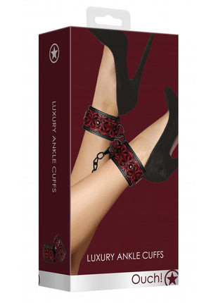Ouch! Luxury Ankle Cuffs - Burgundy