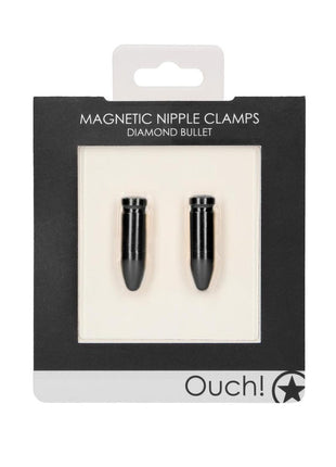 Ouch! Magnetic Nipple Clamps Diamond Bullet - Black