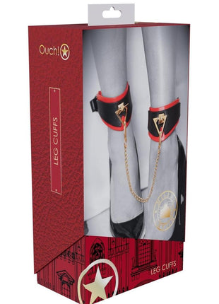 Ouch! Milan Collection Leg Cuffs - Black/Red