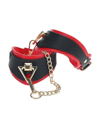 Ouch! Milan Collection Leg Cuffs - Black/Red