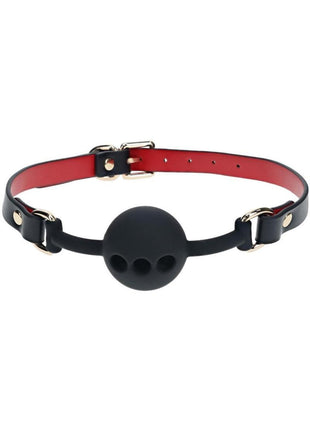 Ouch! Milan Collection Silicone Ball Gag - Black/Red