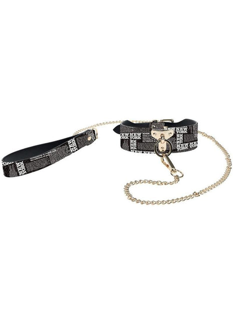 Ouch! Ny Collection Collar with Leash - Black