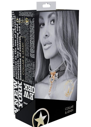 Ouch! Ny Collection Collar with Leash - Black