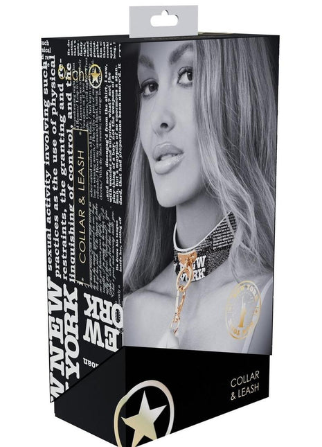 Ouch! Ny Collection Collar with Leash - Black