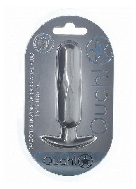 Ouch! Oblong Anal Plug Silicone - Grey/Gun Metal