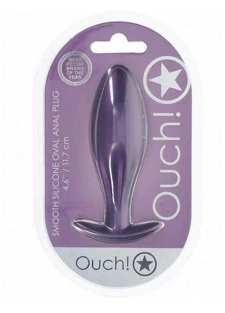 Ouch! Oval Anal Plug Silicone - Metallic - Purple