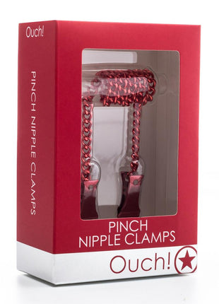 Ouch! Pinch Nipple Clamps - Red