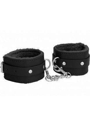 Ouch! Plush Leather Ankle Cuff - Black