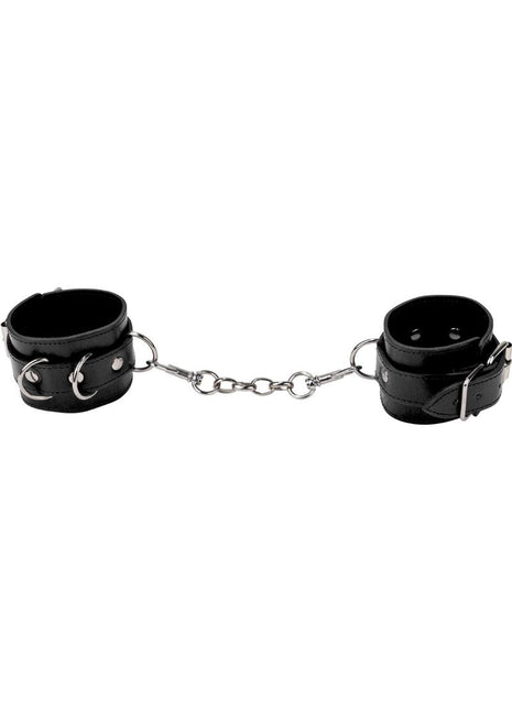 Ouch Premium Bonded Leather Cuffs For Hands Or Ankles - Black