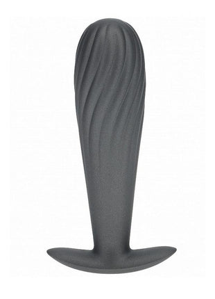 Ouch! Ribbed Anal Plug Silicone - Grey/Gun Metal