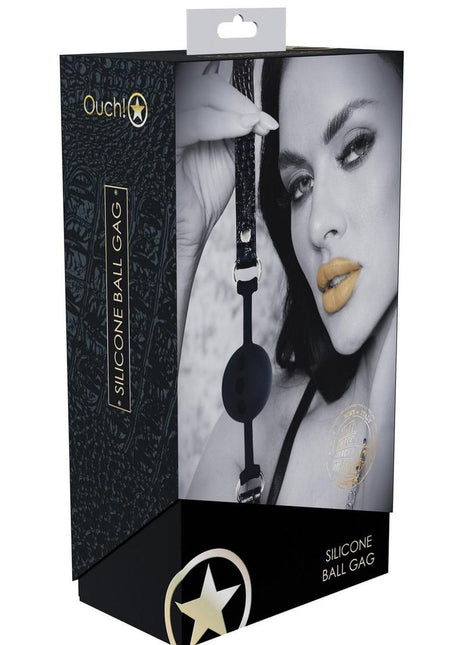 Ouch! Rome Collection Silicone Ball Gag - Black