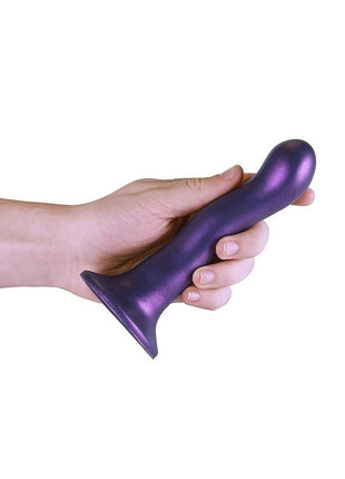 Ouch! Ultra Soft Curvy G-Spot Silicone Dildo 7in - Metallic