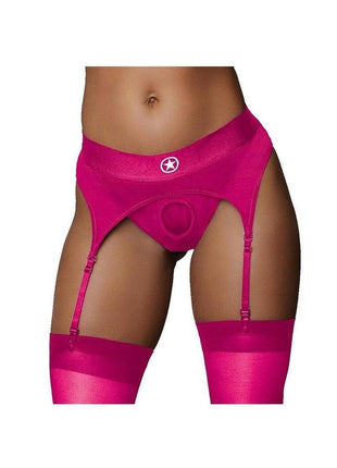 Ouch! Vibrating Strap-On Thong Rechargeable - Pink - Large/Medium