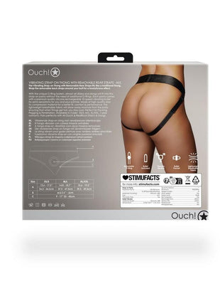 Ouch! Vibrating Strap-On Thong with Removable Butt Straps Rechargeable