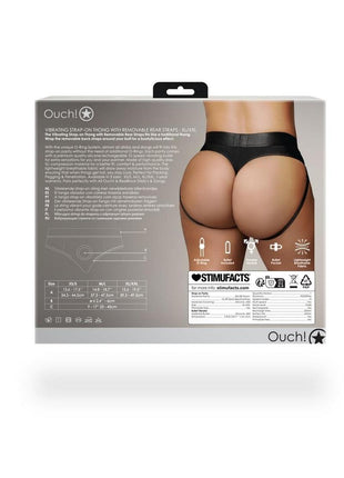 Ouch! Vibrating Strap-On Thong with Removable Butt Straps Rechargeable