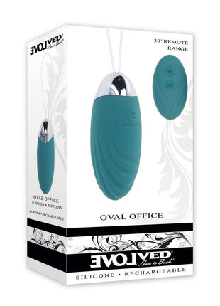 Oval Office Rechargeable Silicone Egg with Remote - Blue