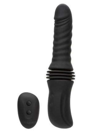 Overdrive Rechargeable Silicone Sex Machine Waterproof Thruster with Remote Control - Black