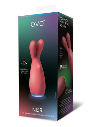 OVO Ner Clitoral Silicone Rechargeable Vibrator - Orange/Red