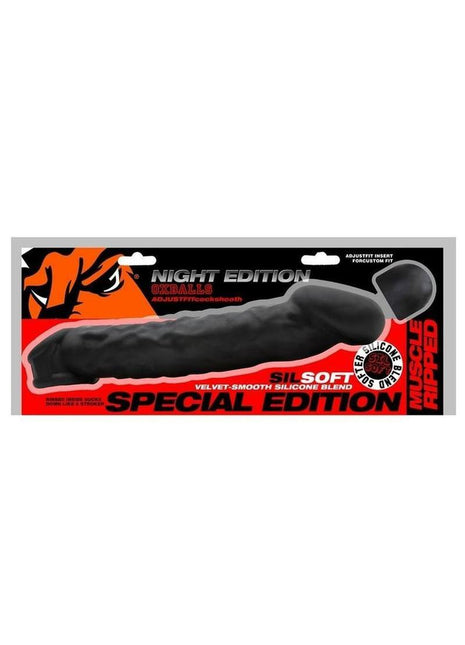 Oxballs Muscle Ripped Slim Cocksheath Night Edition - Black