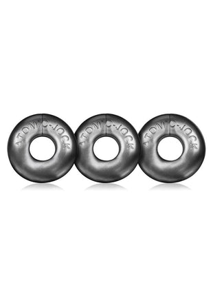 Oxballs Ringer Cock Rings - Grey/Silver - 3 Pack