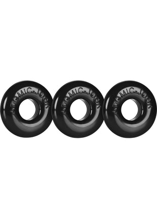 Oxballs Ringer Donut Cock Ring - Black - 3 Pack