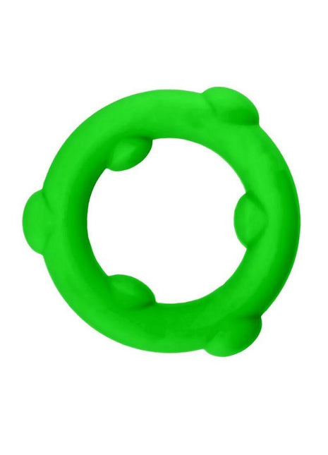 Oxballs Spinner Single Silicone Cock Ring - Frog - Green