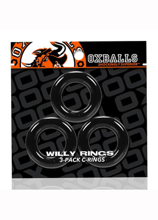 Oxballs Willy Rings Cock Ring - Black - 3 Pack